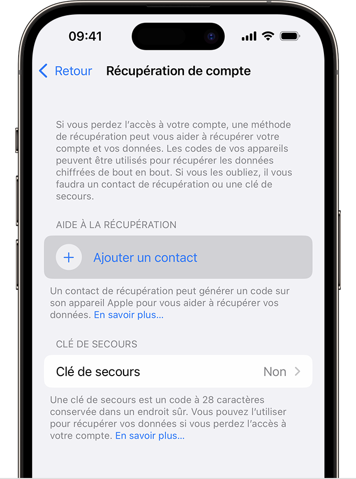 Récupération mot de passe perdu iPhone