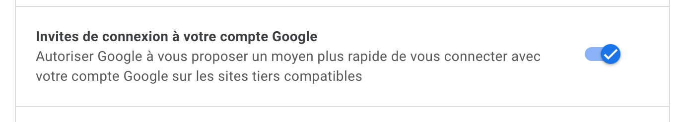 Désactiver les popups de connexions via Google