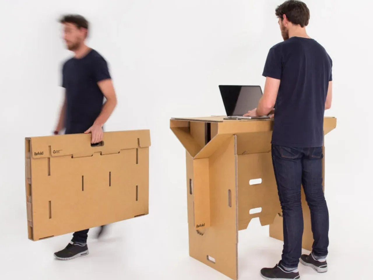 Un bureau pliable, en carton !